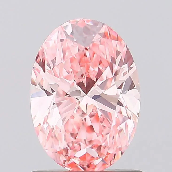 1.02ct oval lab grown diamond (colour fancy vivid pink, clarity vvs2, igi certified)