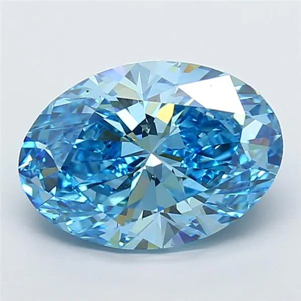 5.02ct oval lab grown diamond (colour fancy vivid blue, clarity vs1, igi certified)
