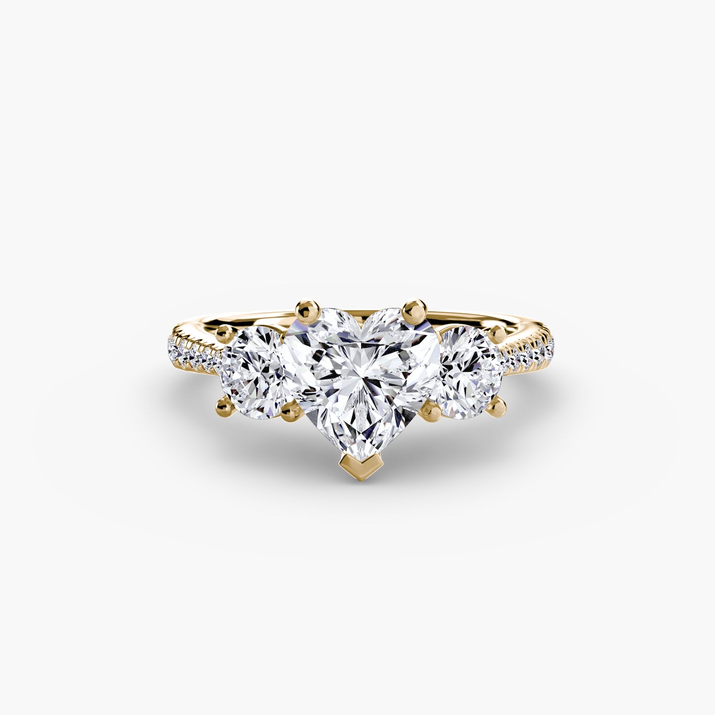 three-stone with pavé band