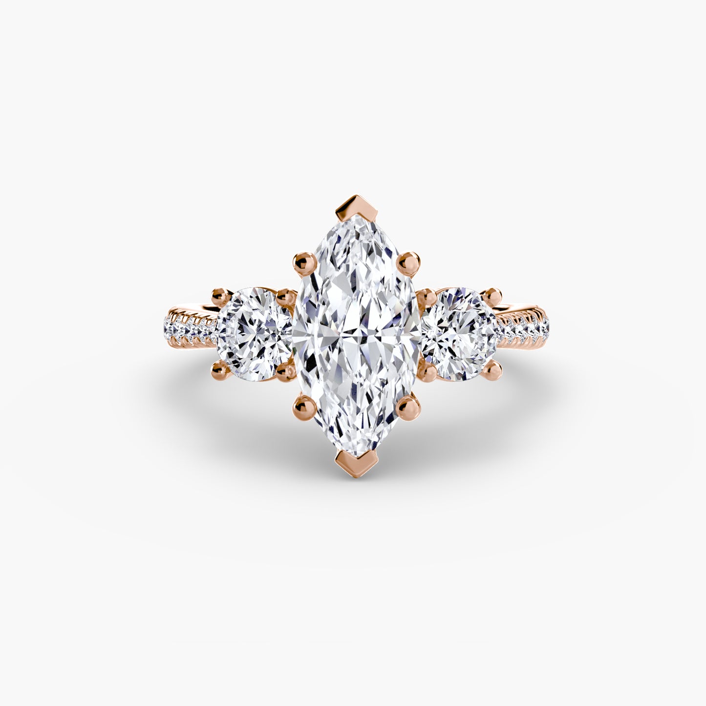 three-stone with pavé band