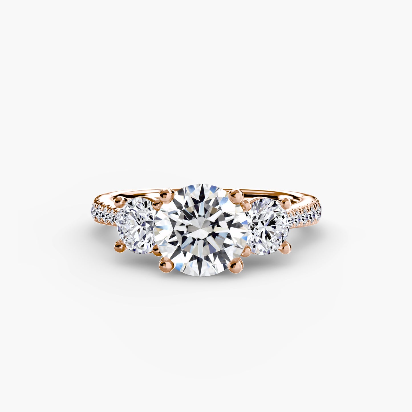 three-stone with pavé band