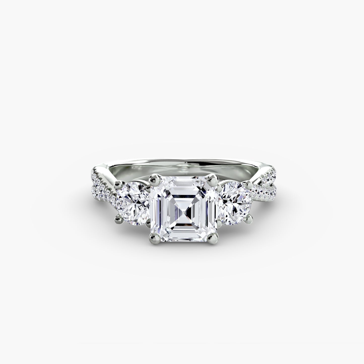 three-stone with pavé band 2