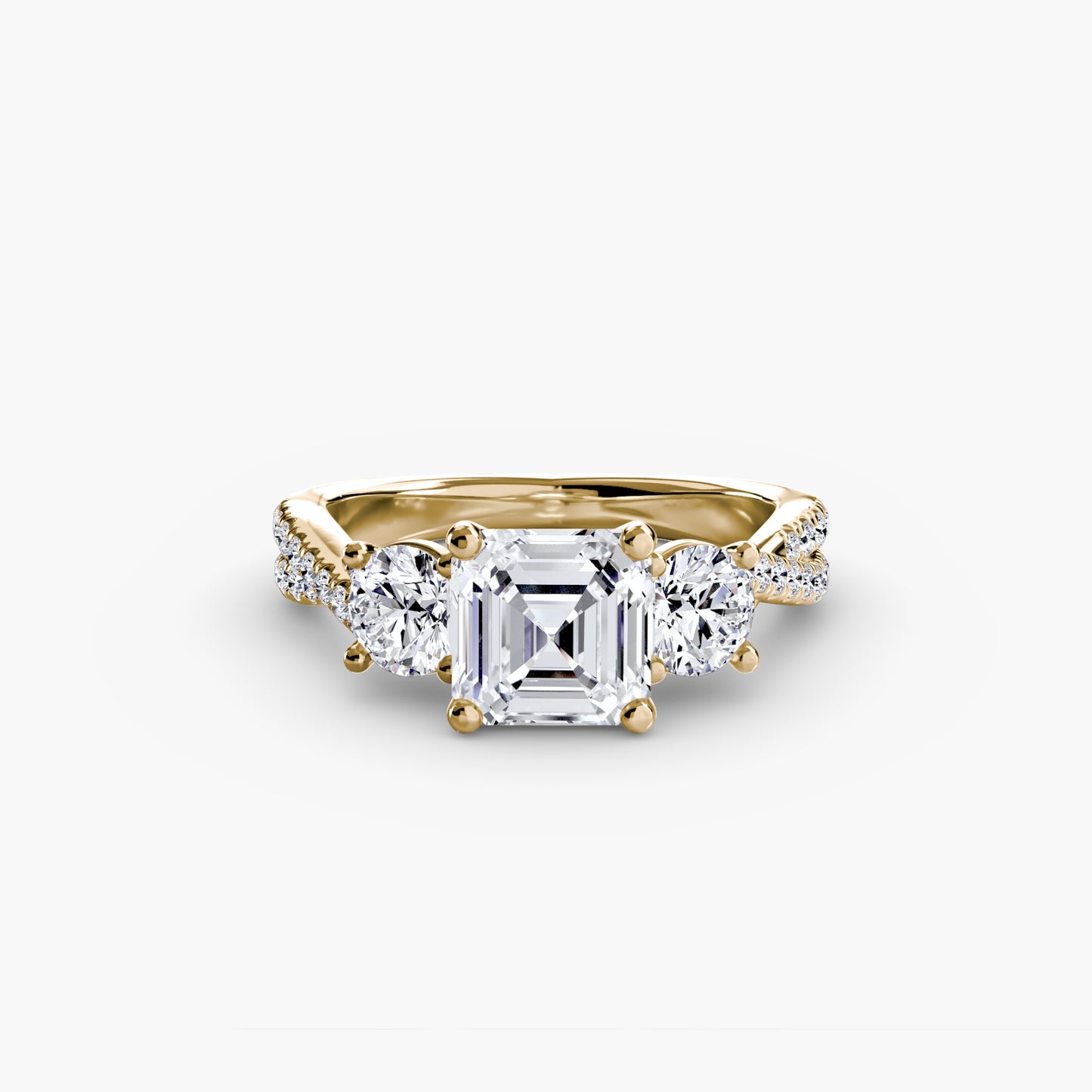 three-stone with pavé band 2
