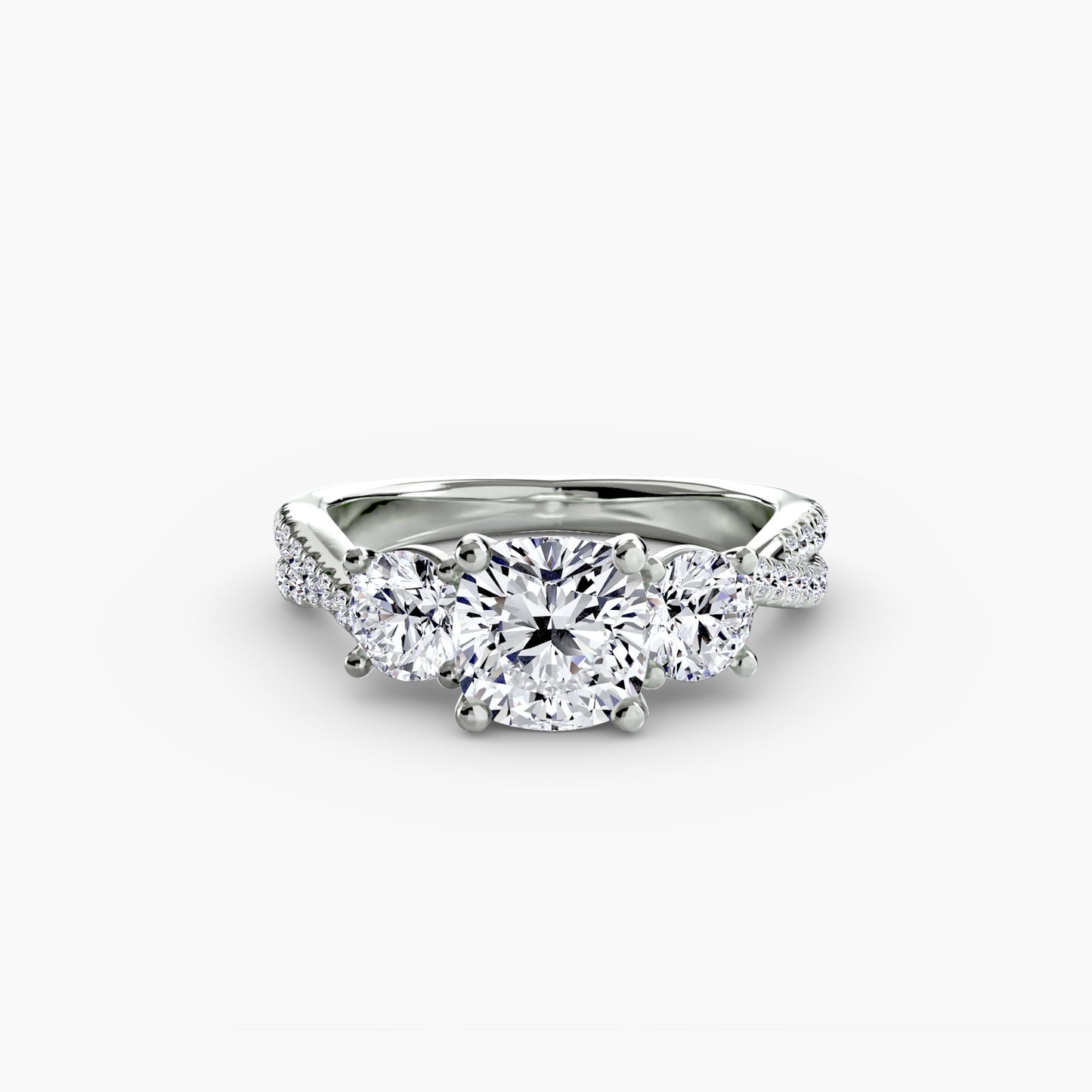 three-stone with pavé band 2