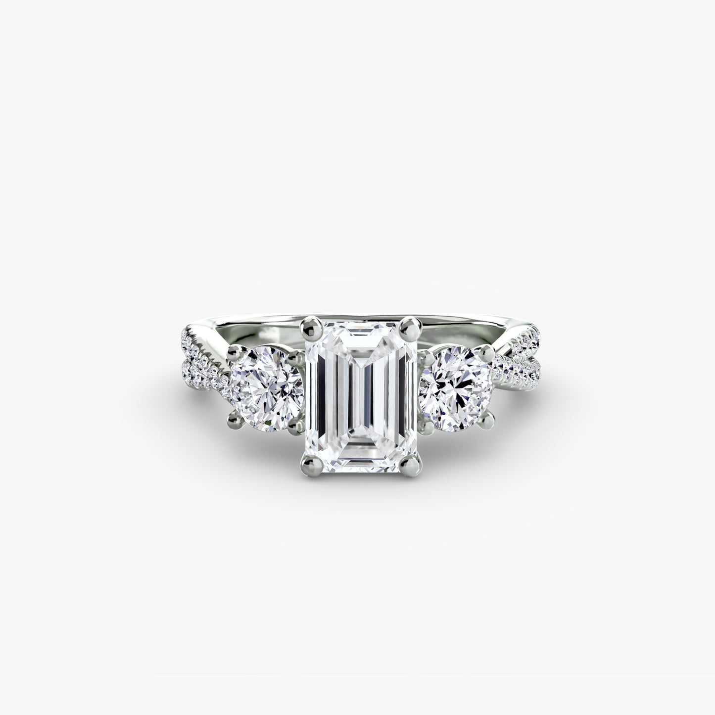 three-stone with pavé band 2