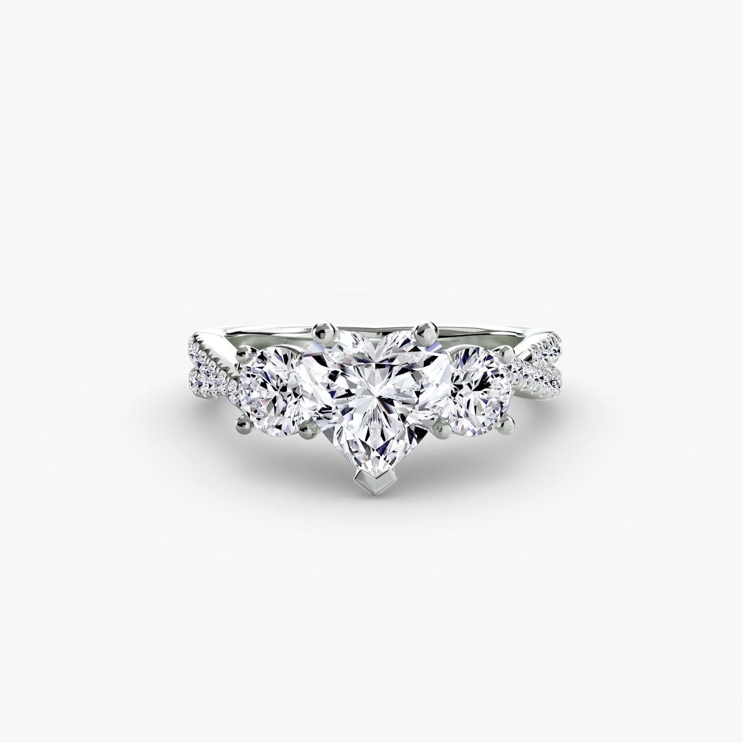 three-stone with pavé band 2