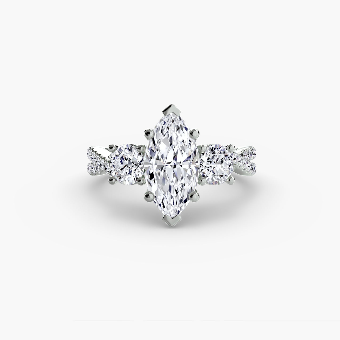 three-stone with pavé band 2