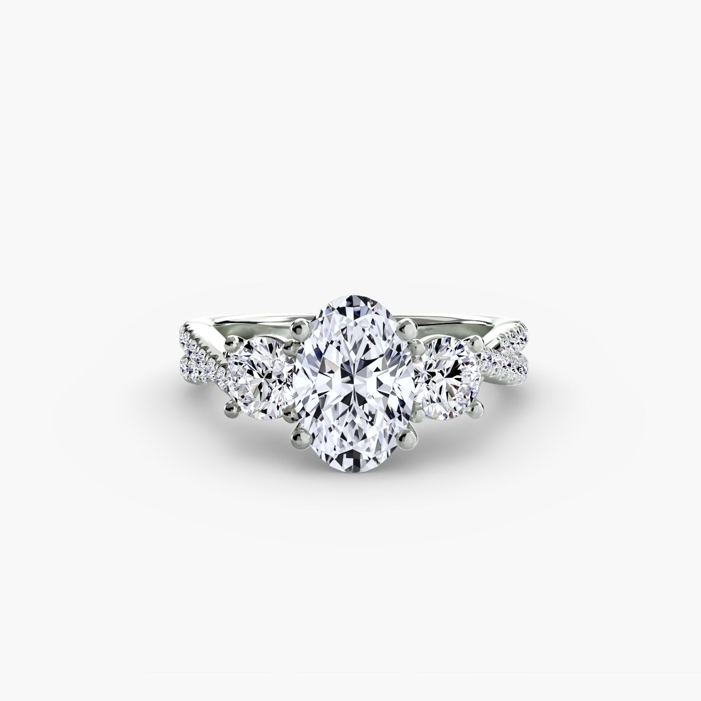 three-stone with pavé band 2