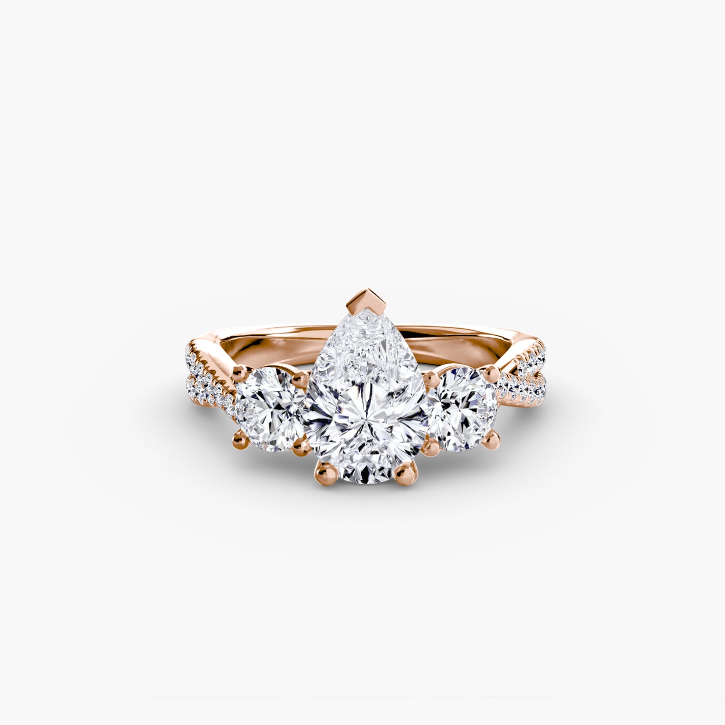 three-stone with pavé band 2