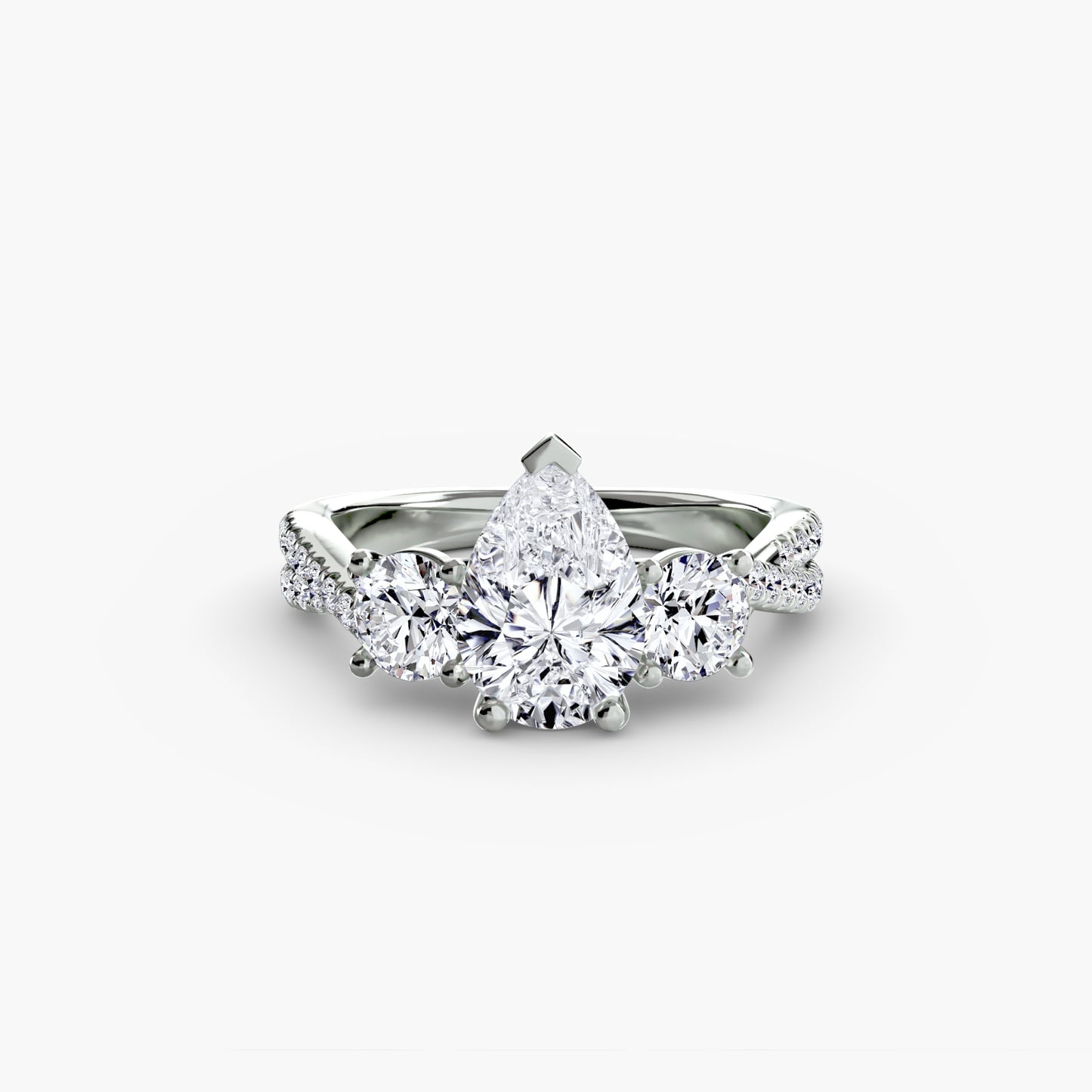 three-stone with pavé band 2