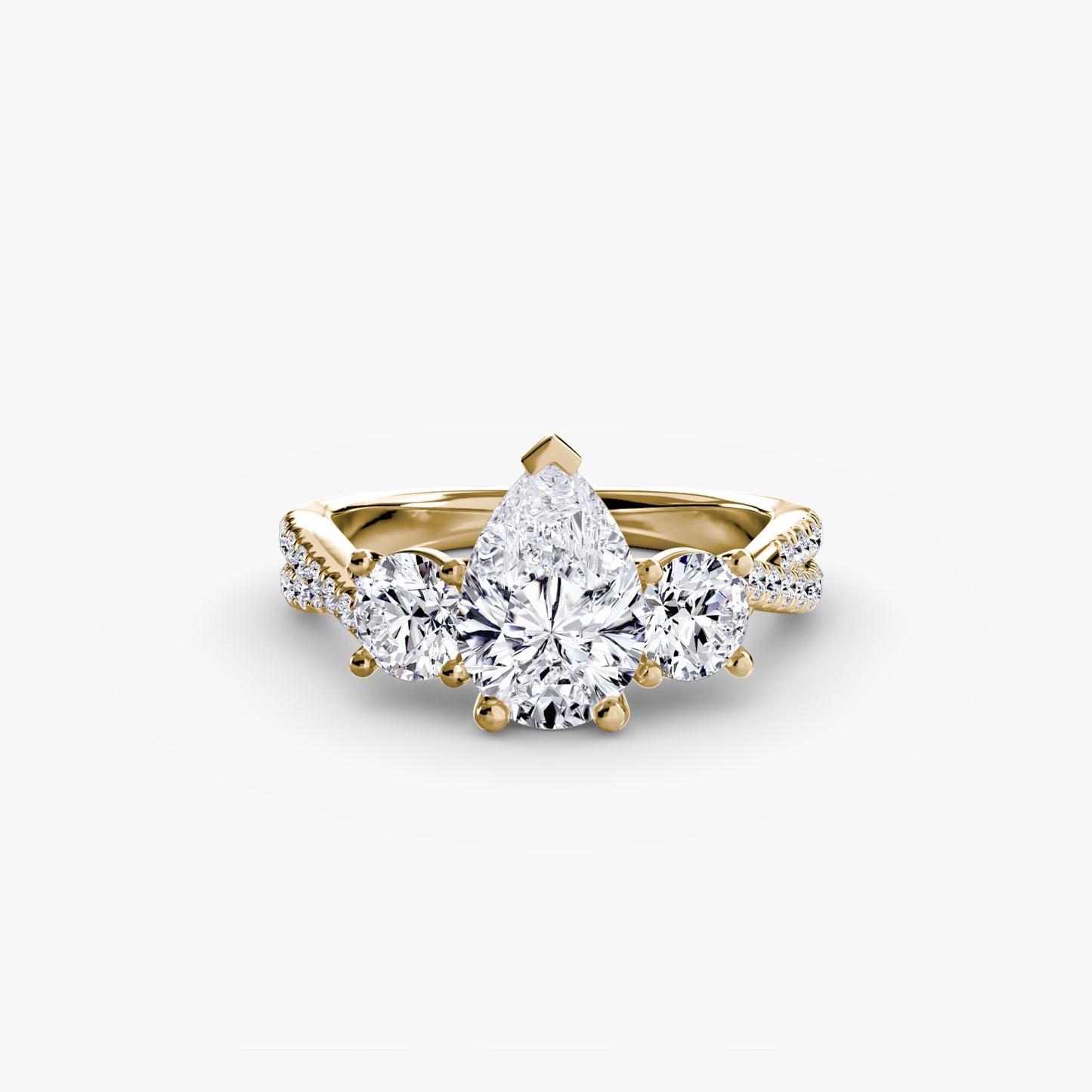 three-stone with pavé band 2