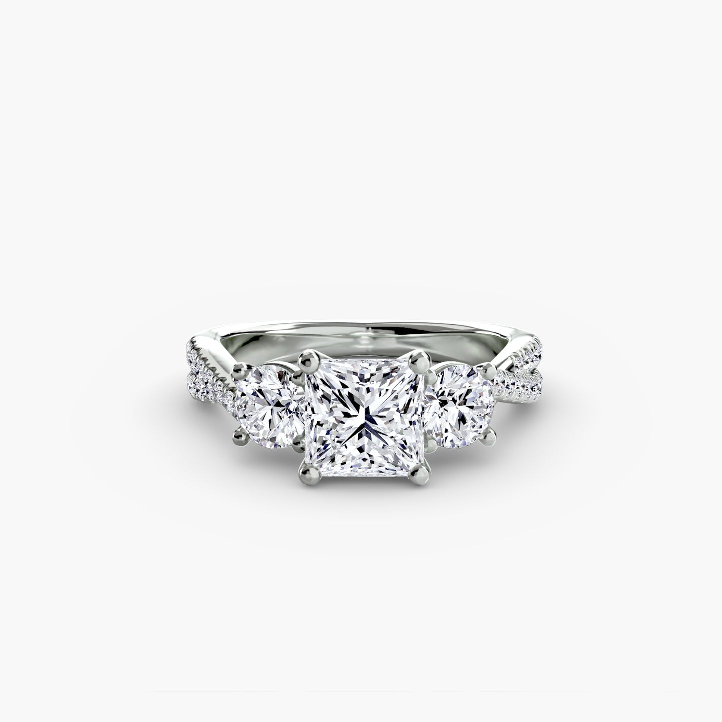 three-stone with pavé band 2