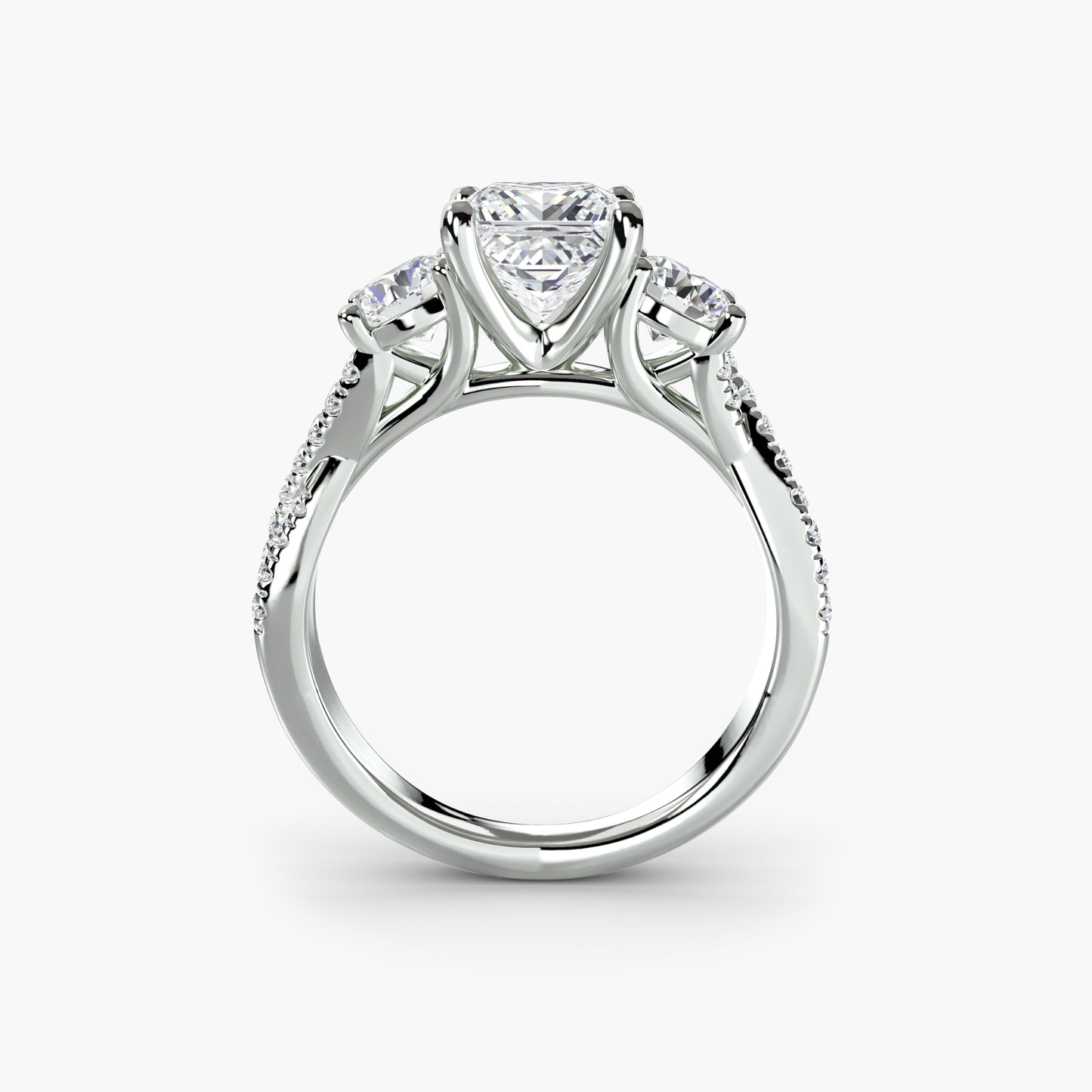 three-stone with pavé band 2