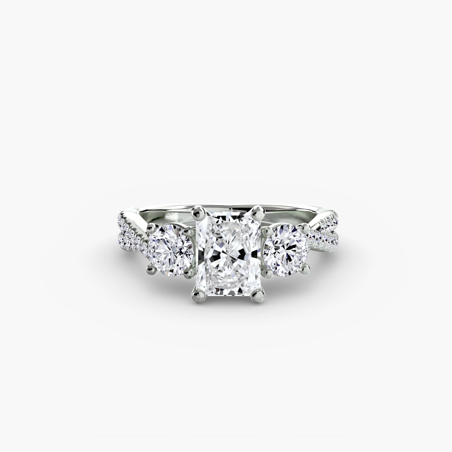 three-stone with pavé band 2