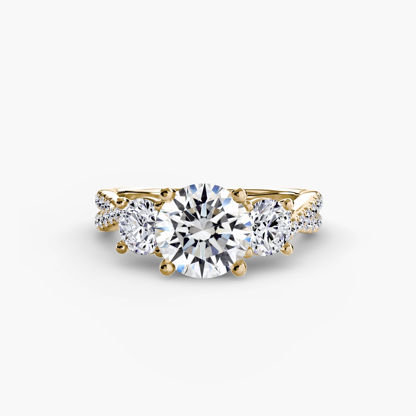 three-stone with pavé band 2