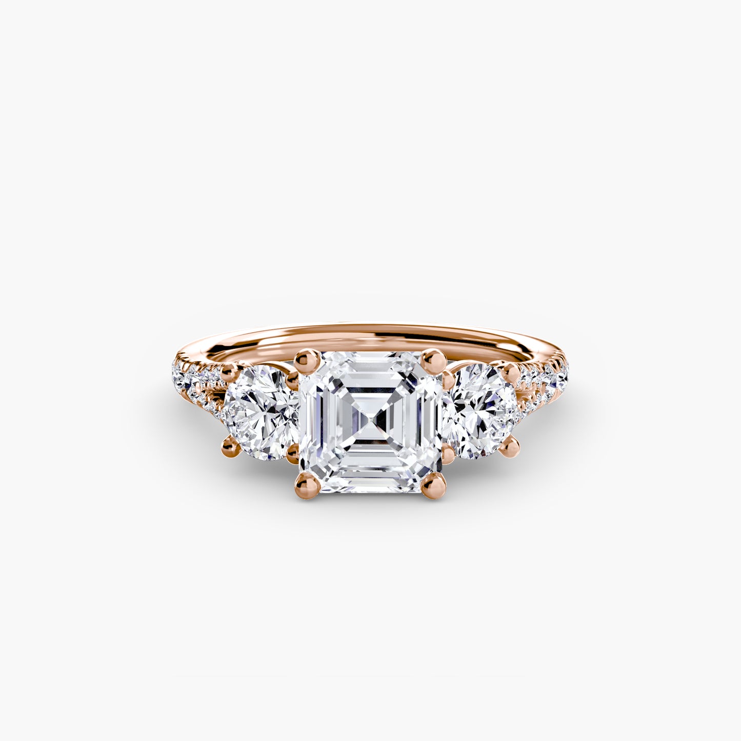 three-stone with pavé band 3