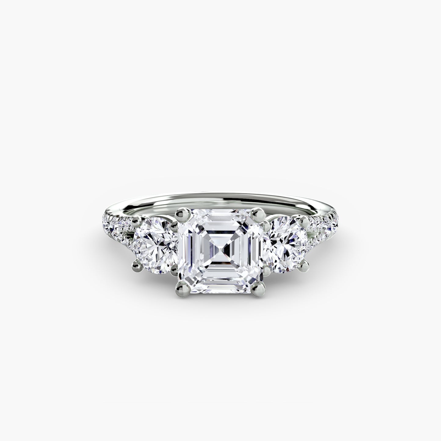 three-stone with pavé band 3