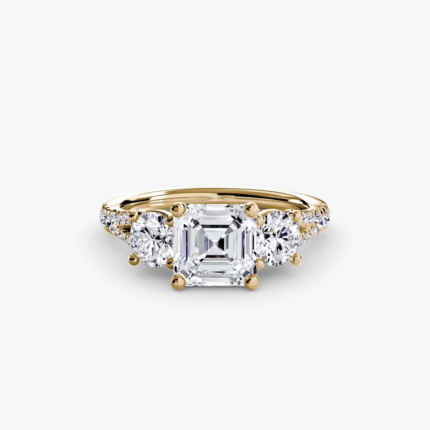 three-stone with pavé band 3