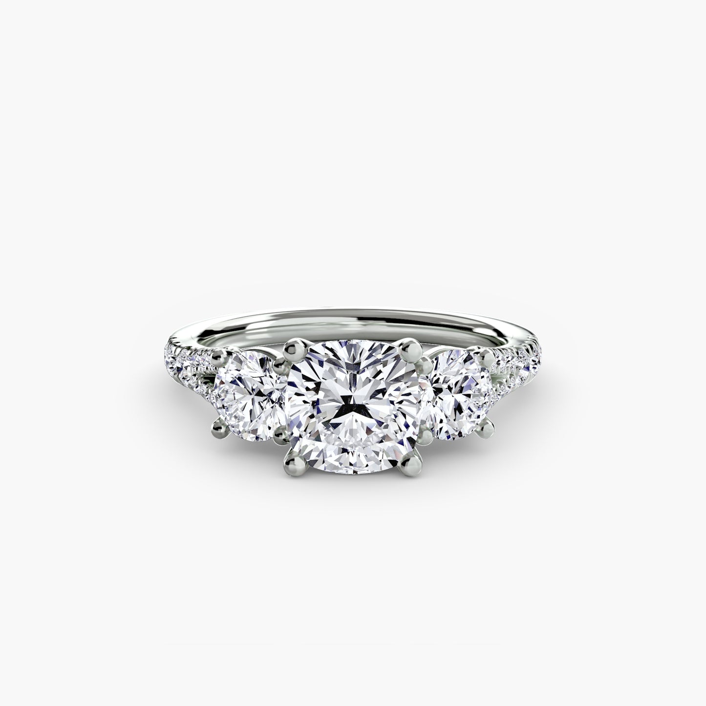 three-stone with pavé band 3
