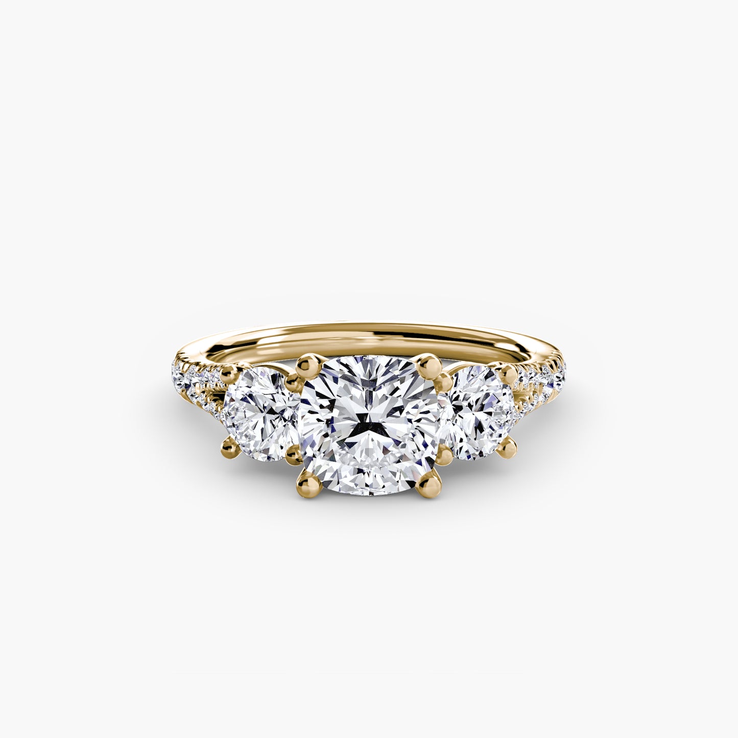 three-stone with pavé band 3