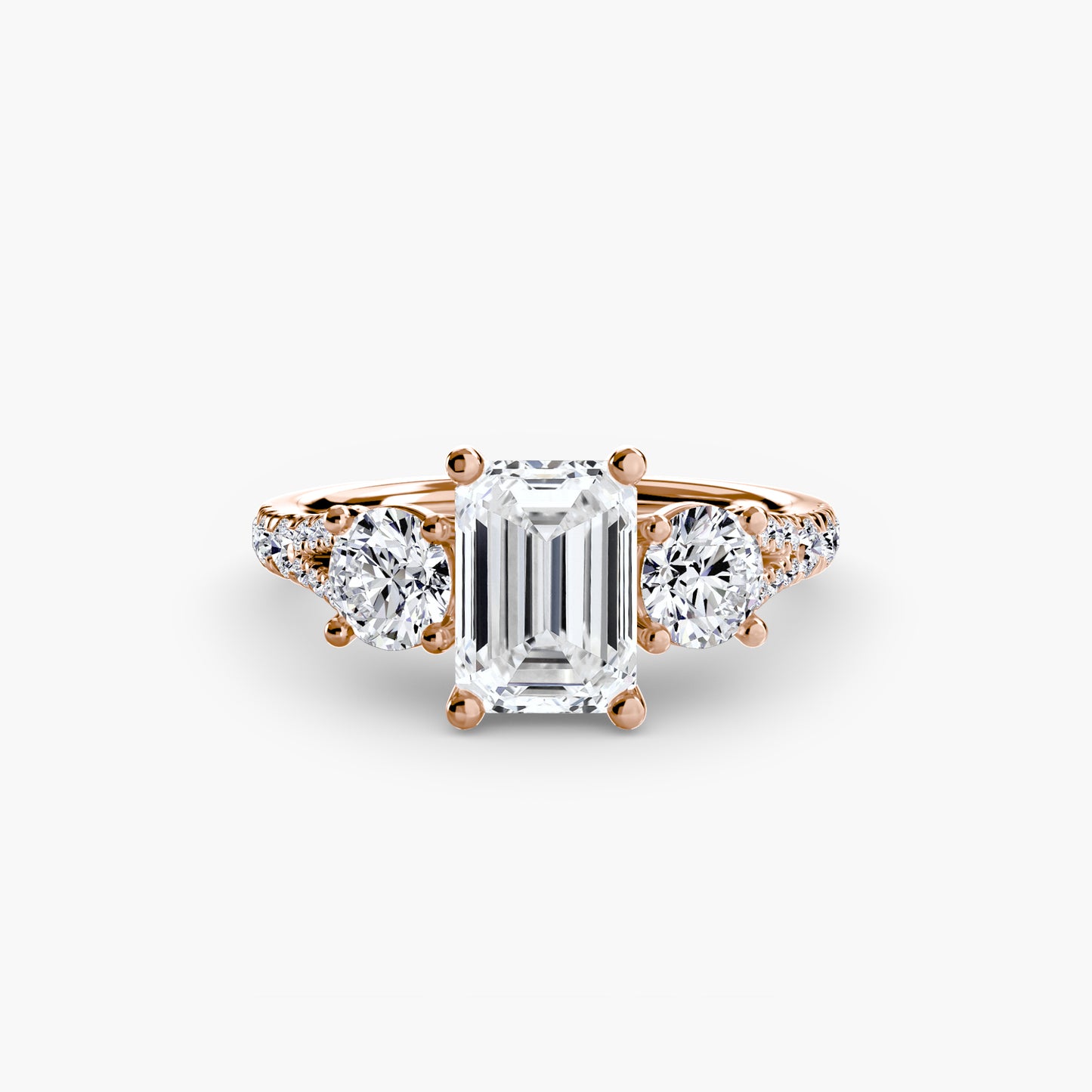 three-stone with pavé band 3
