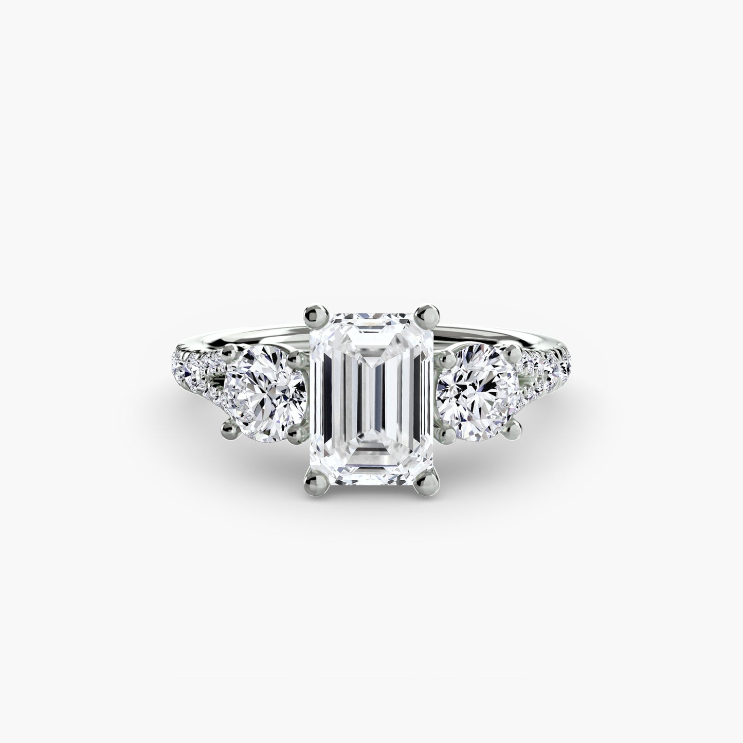 three-stone with pavé band 3
