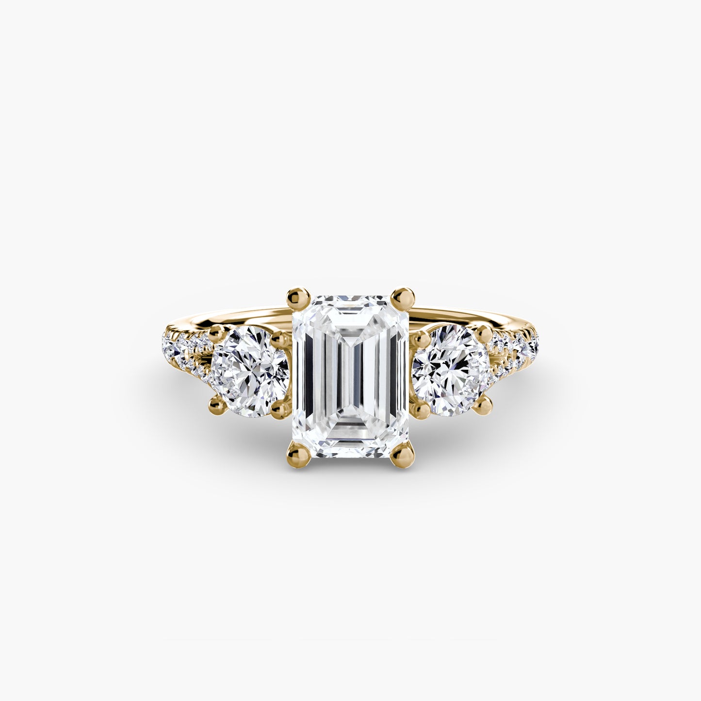 three-stone with pavé band 3