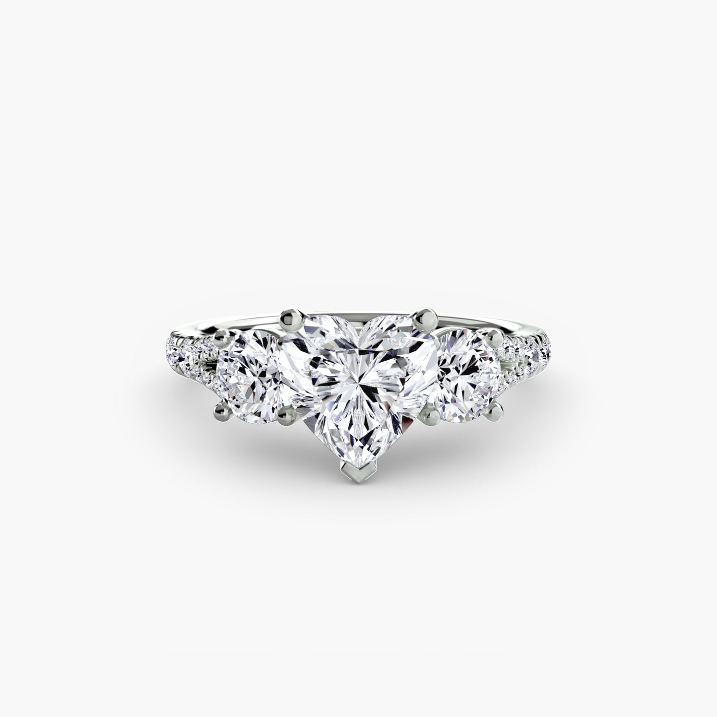 three-stone with pavé band 3