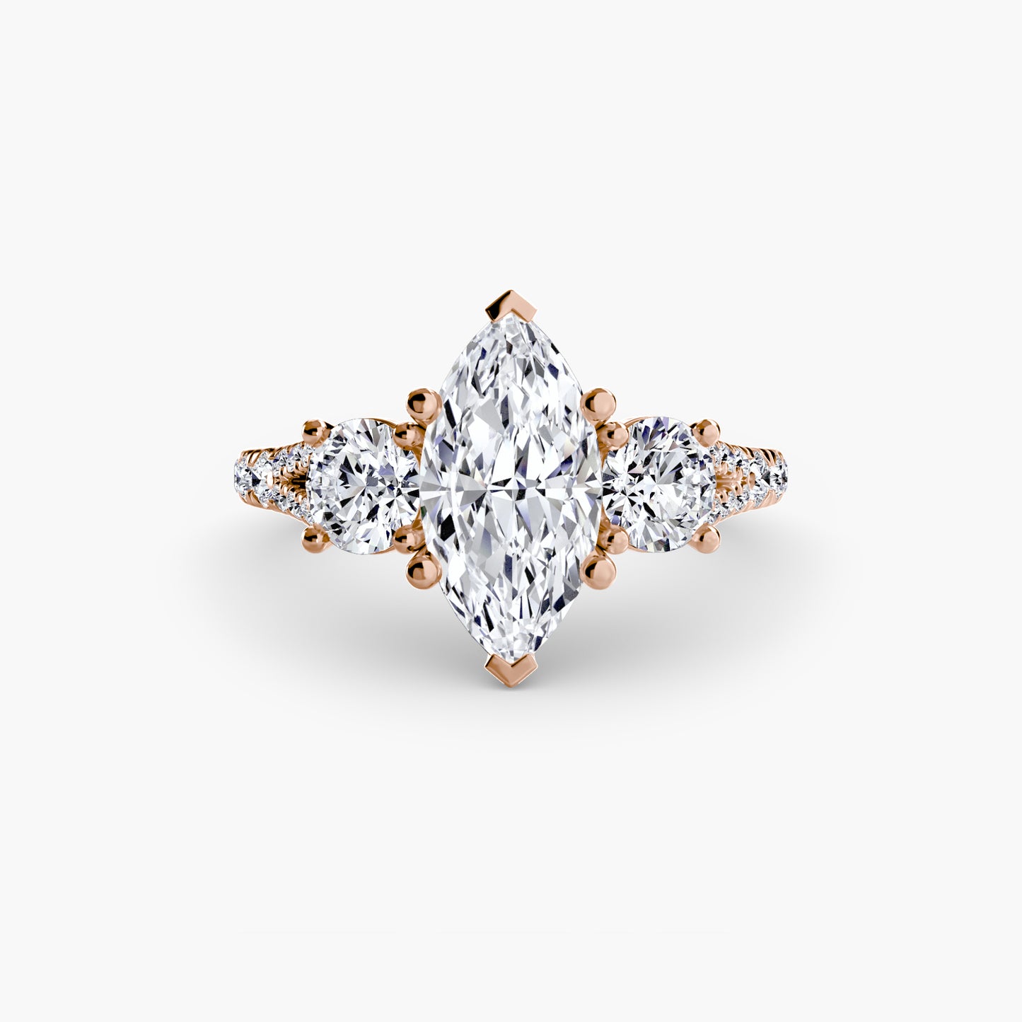 three-stone with pavé band 3