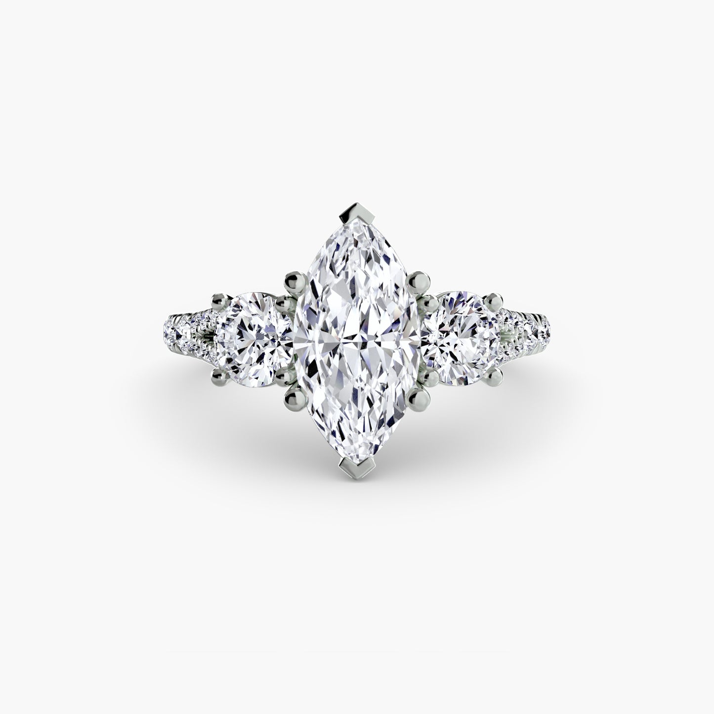 three-stone with pavé band 3