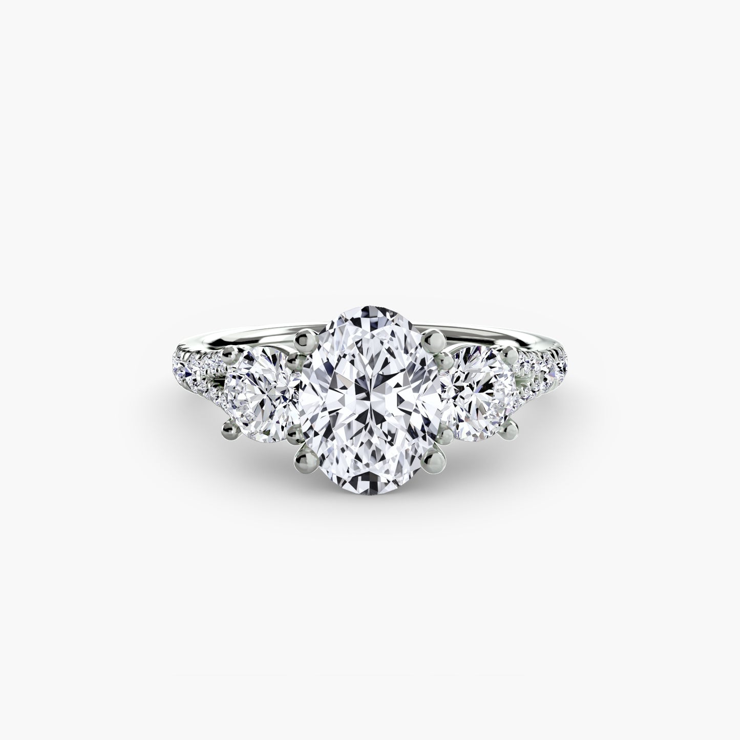 three-stone with pavé band 3
