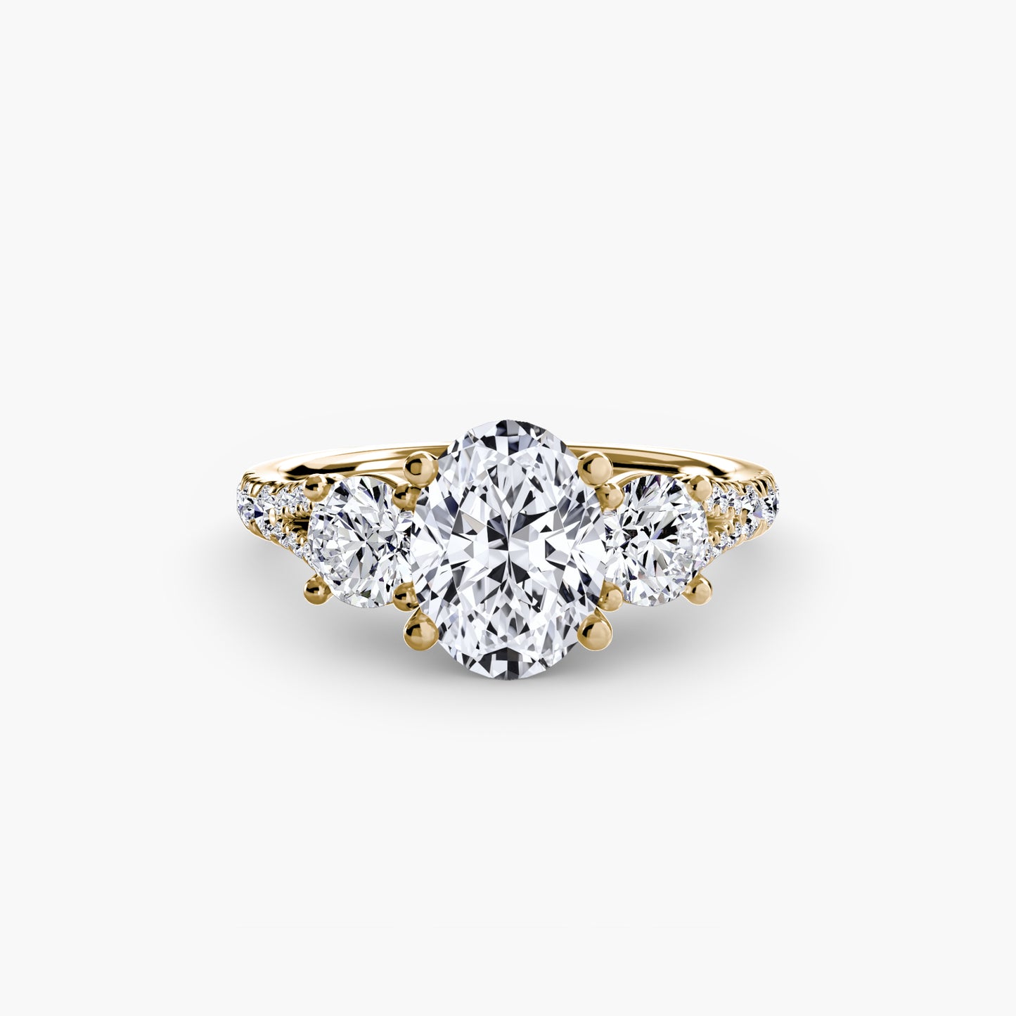 three-stone with pavé band 3