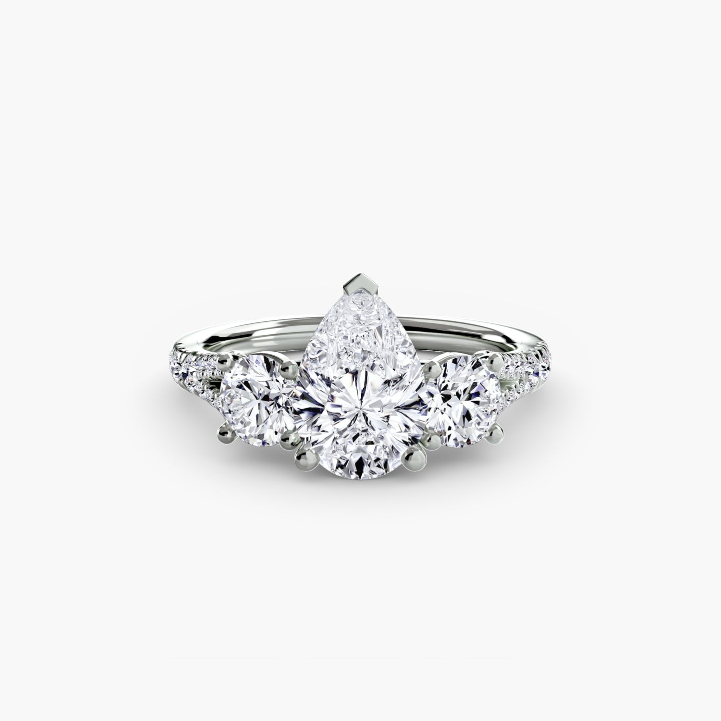 three-stone with pavé band 3