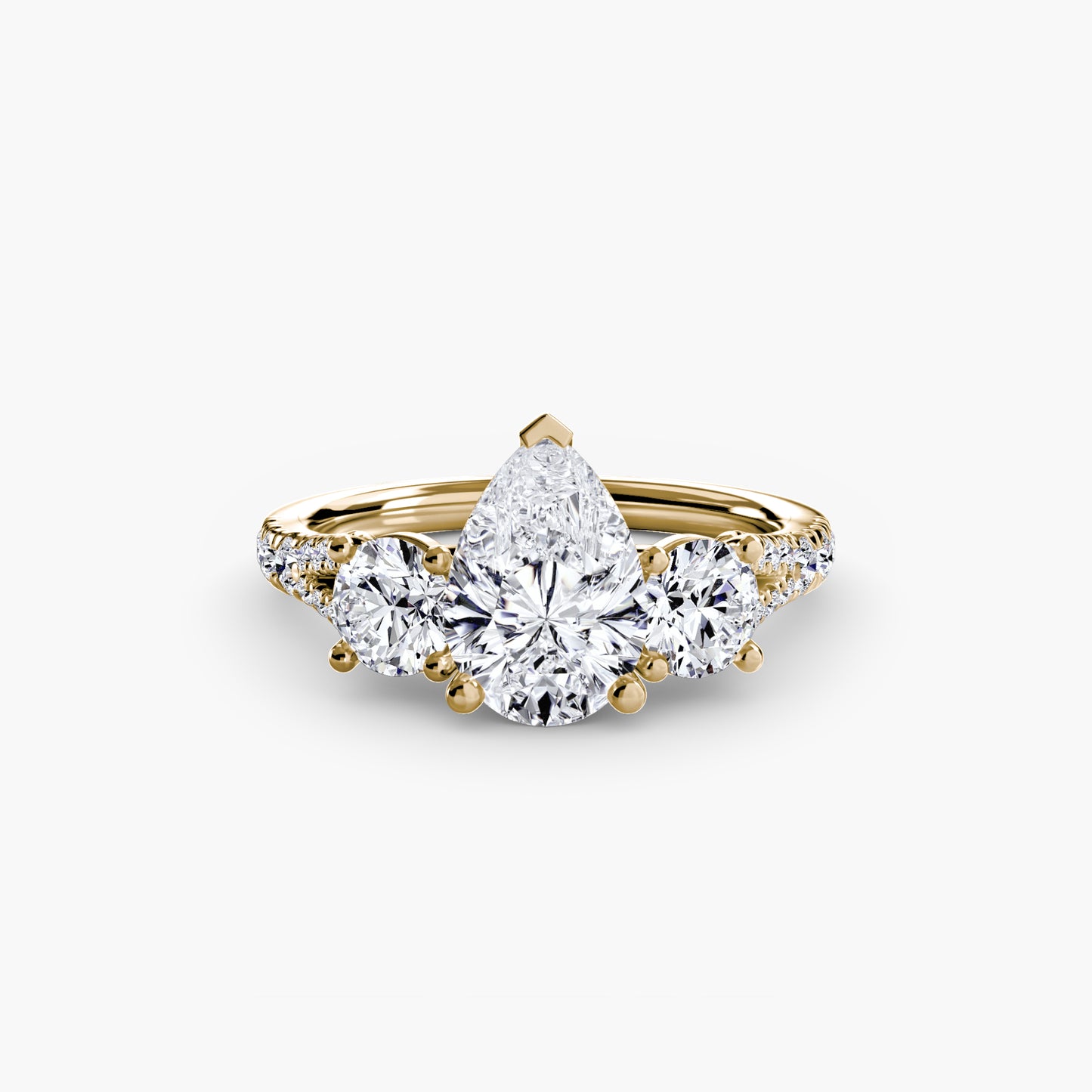 three-stone with pavé band 3