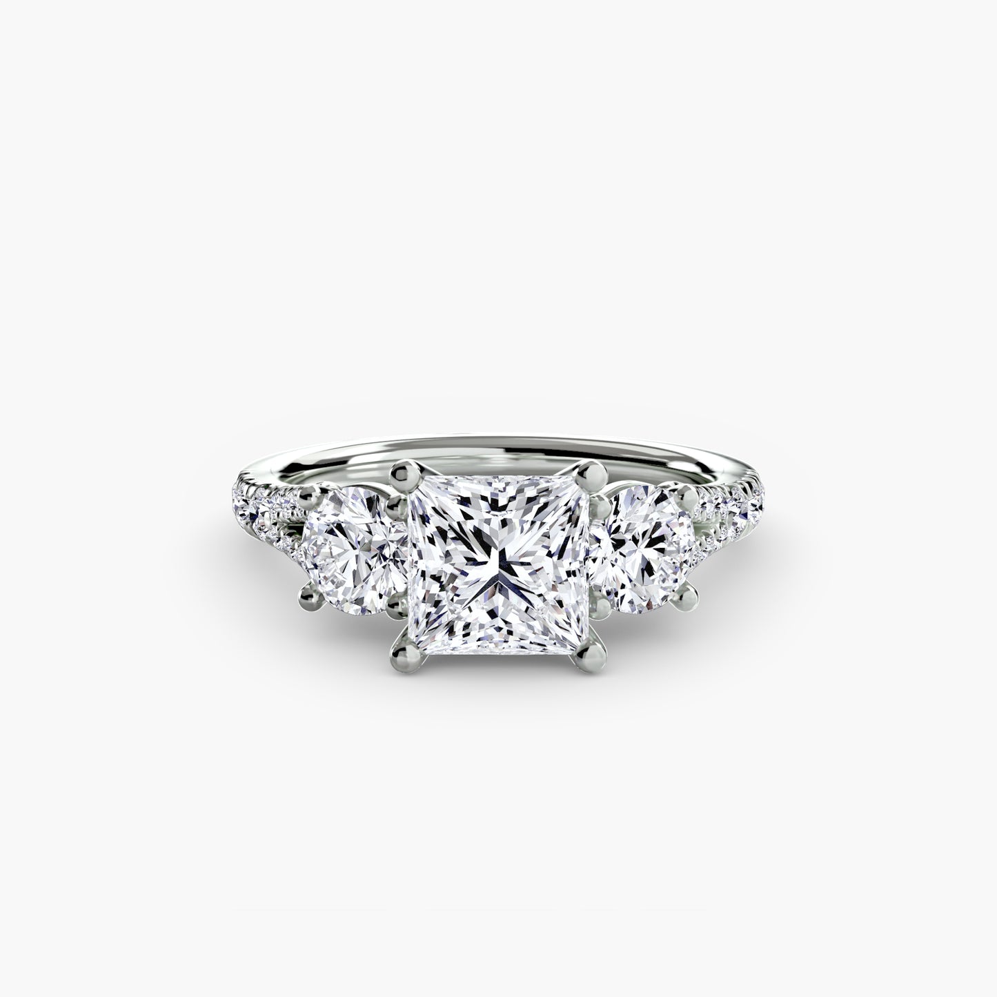 three-stone with pavé band 3