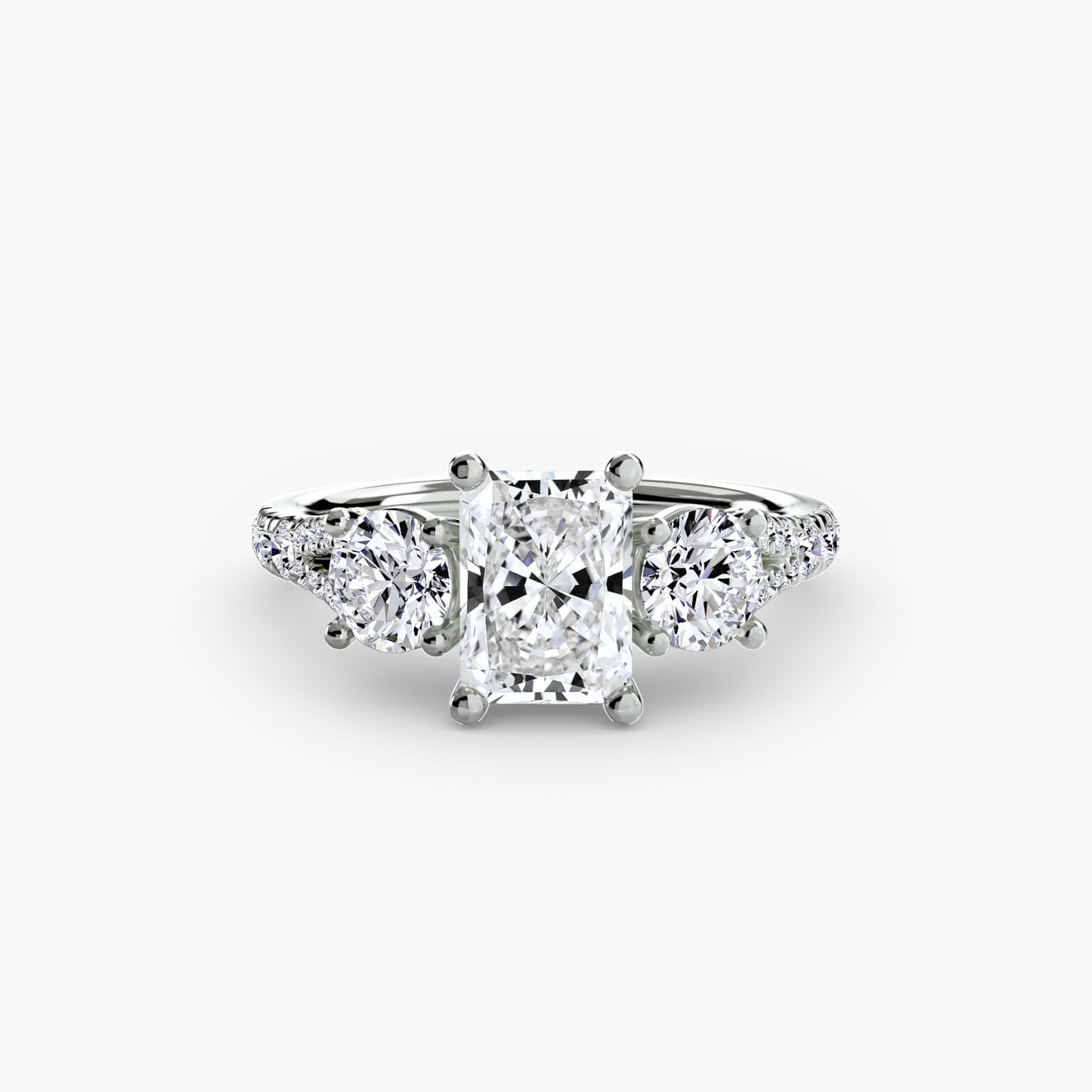 three-stone with pavé band 3