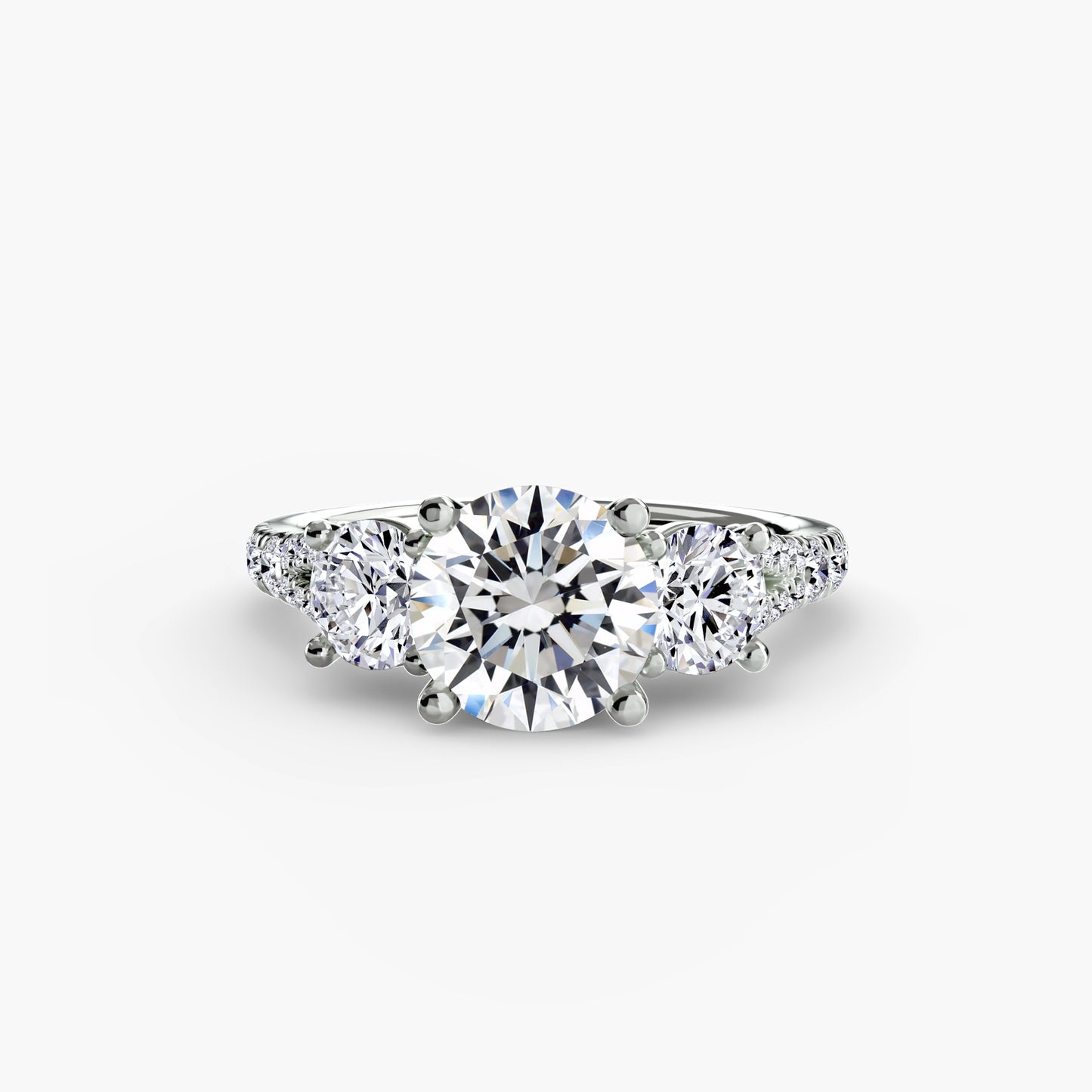three-stone with pavé band 3