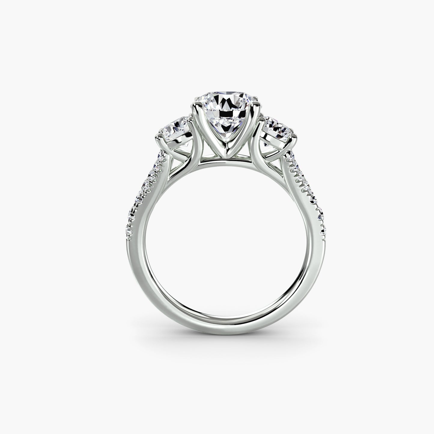 three-stone with pavé band 3