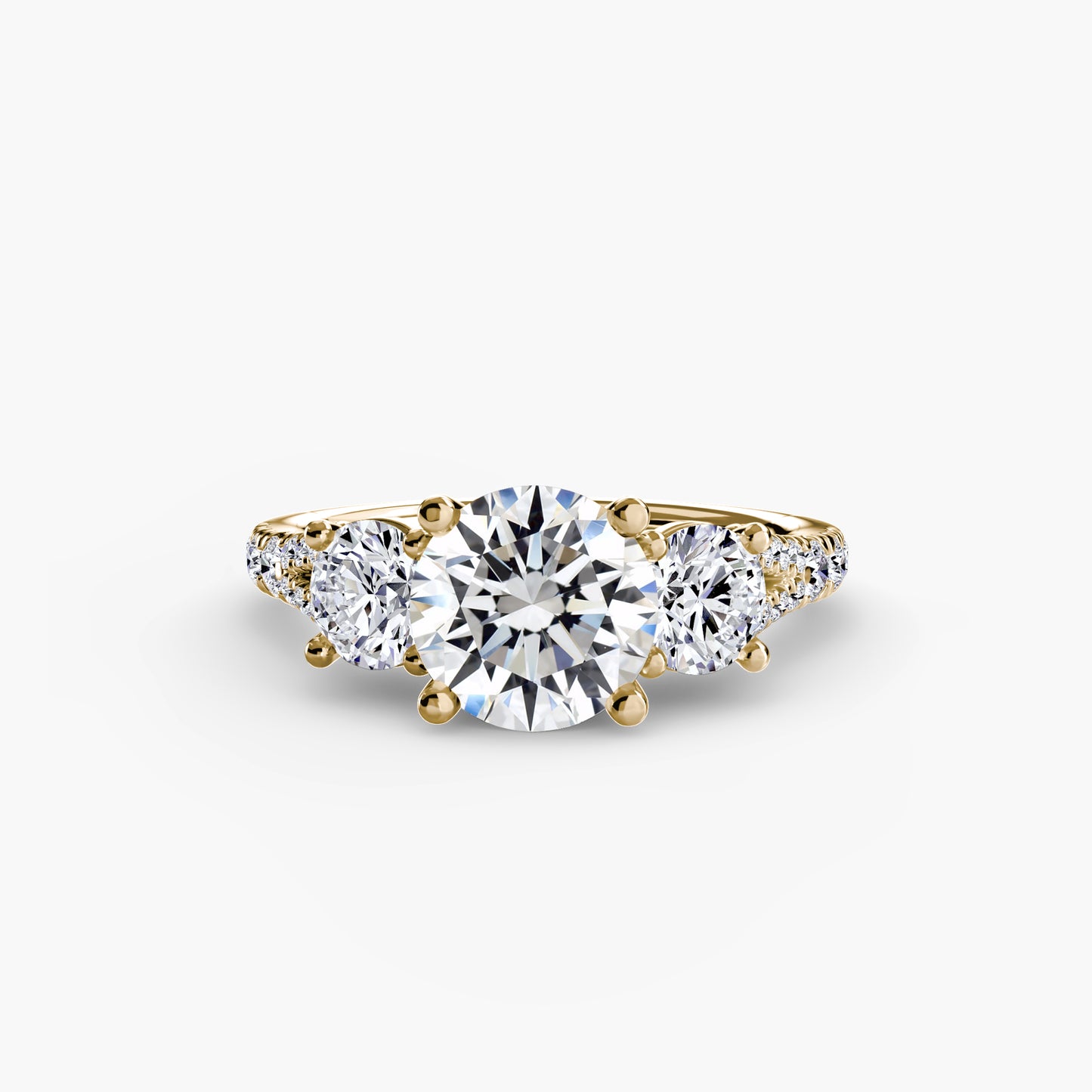 three-stone with pavé band 3