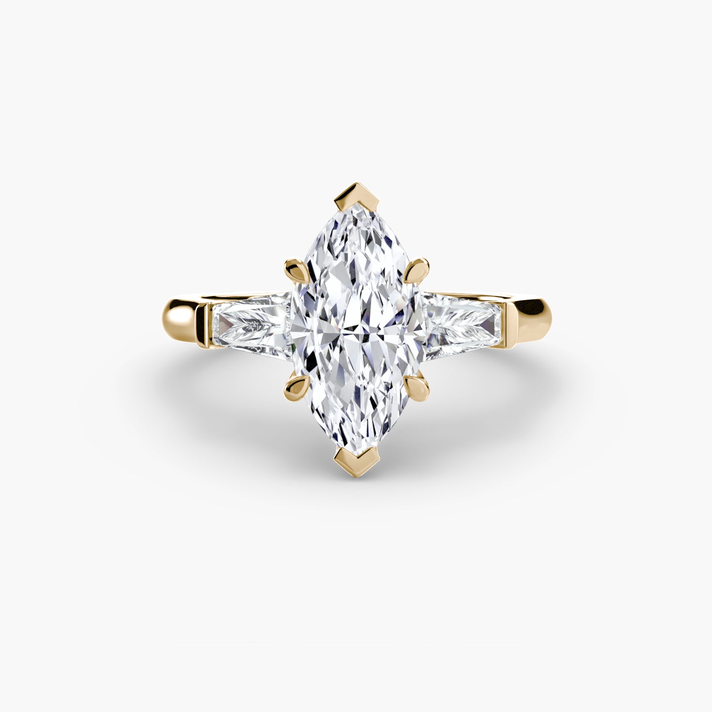 three-stone ring (baguette side stones)