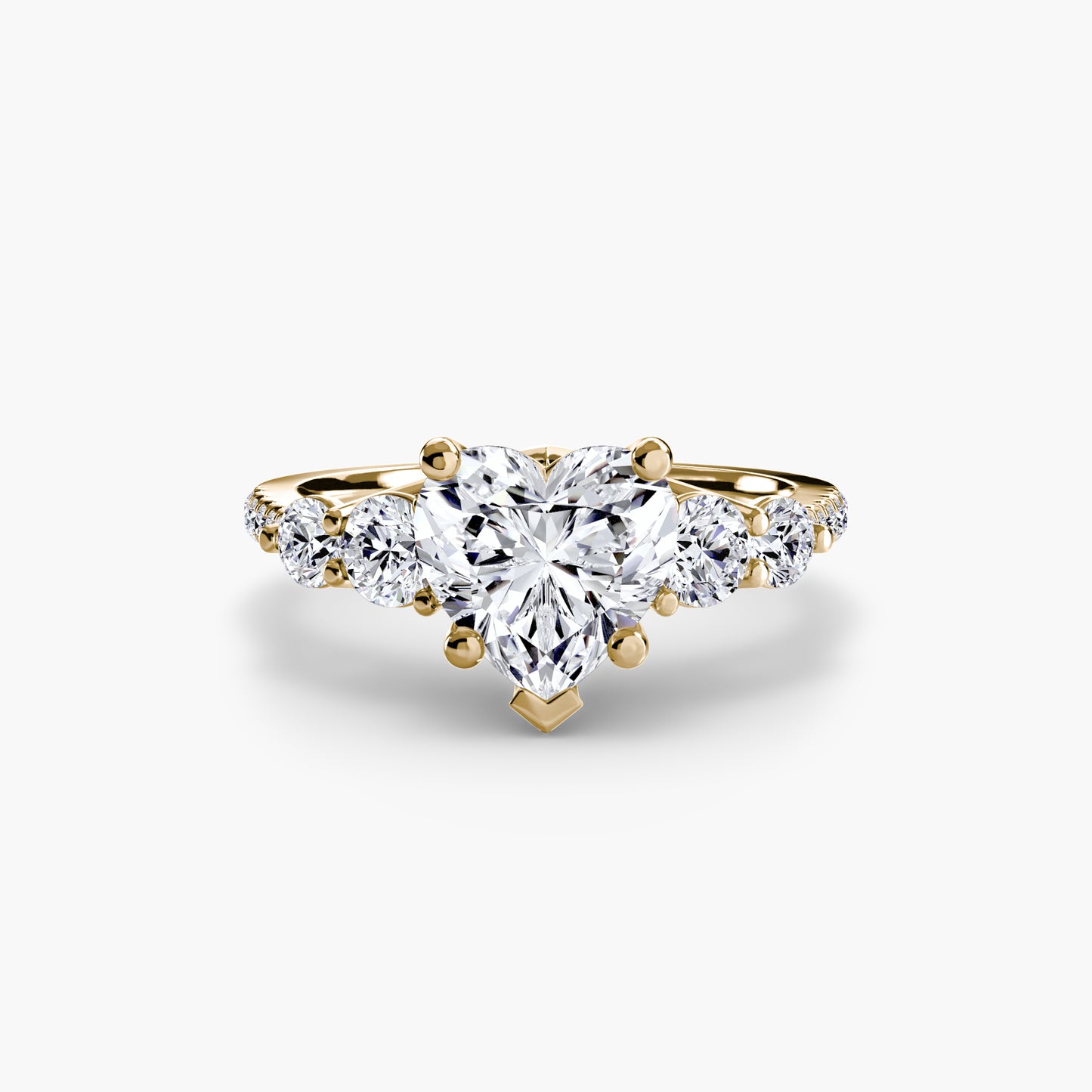 five stone ring with pavé band