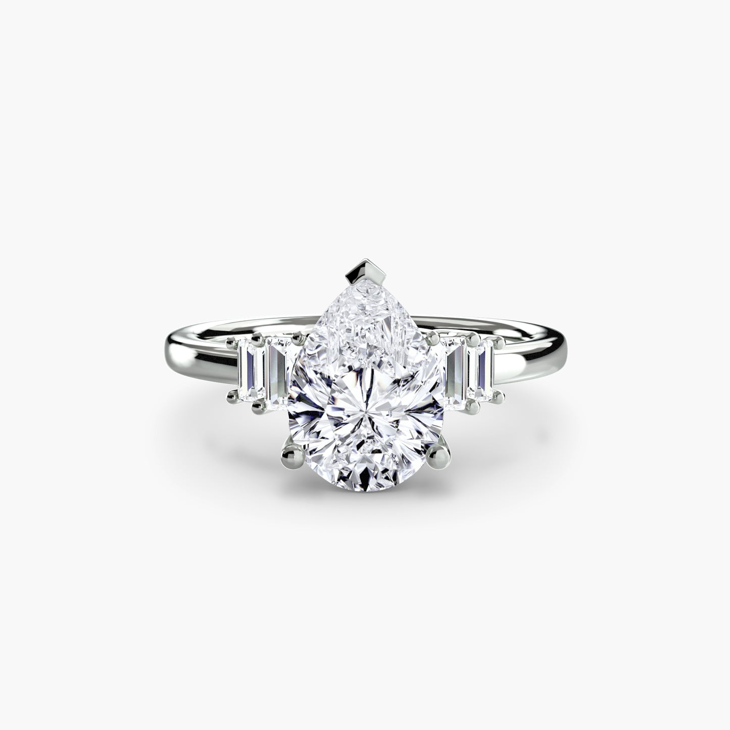 baguette accent solitaire
