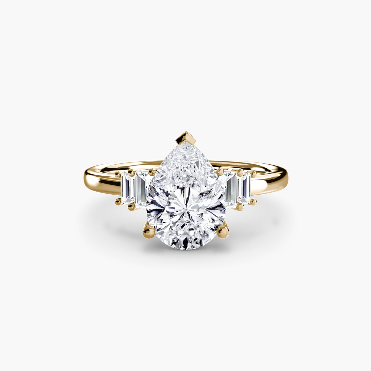 baguette accent solitaire