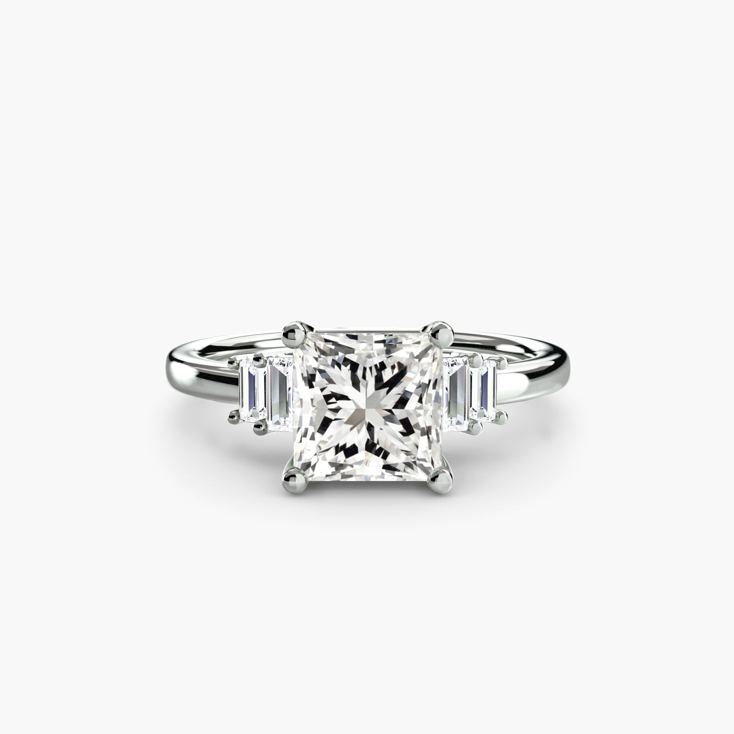 baguette accent solitaire