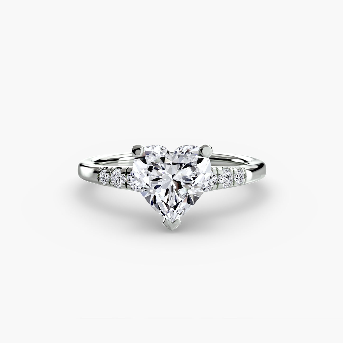 solitaire with shoulder accents