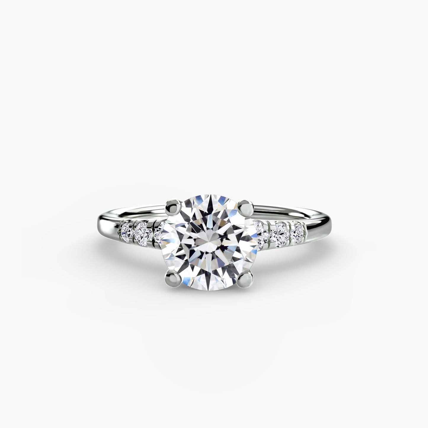 solitaire with shoulder accents