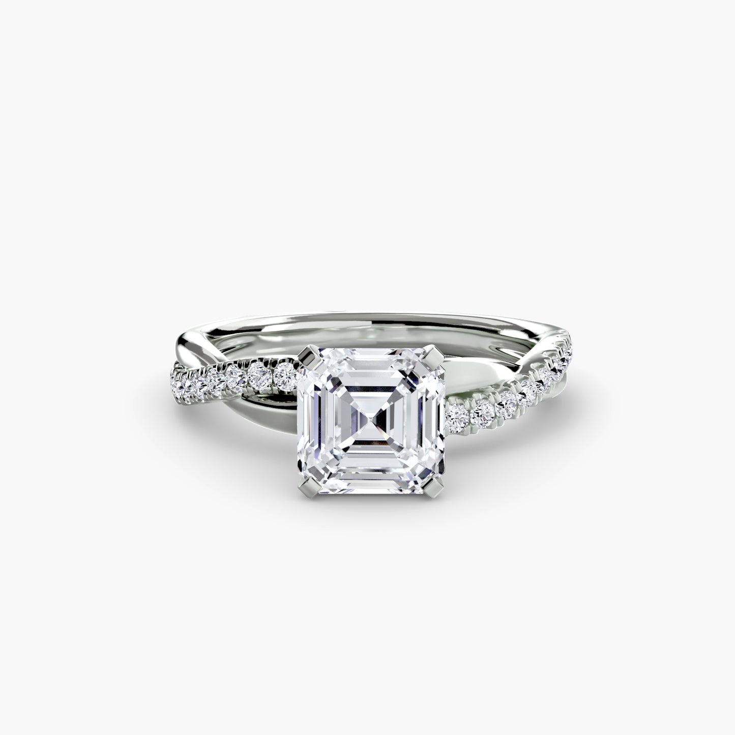 the emerald twist pavé ring
