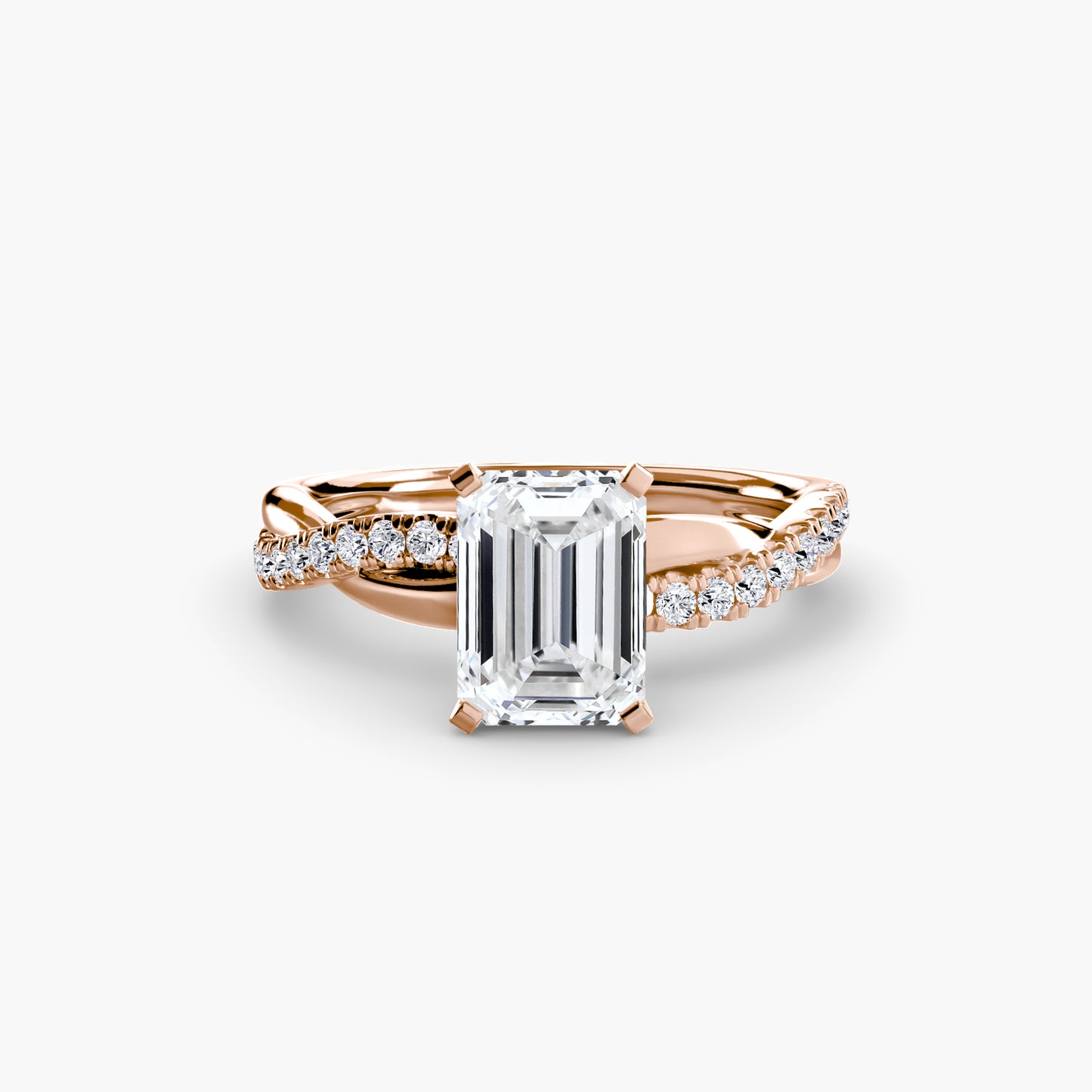 the emerald twist pavé ring