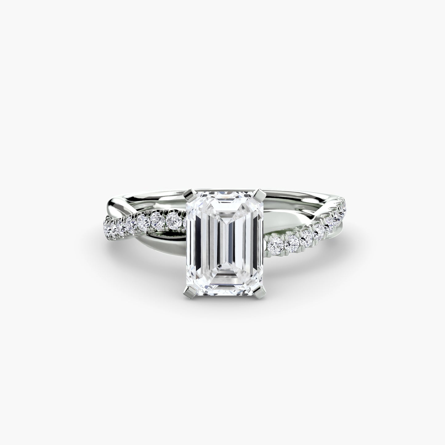 the emerald twist pavé ring