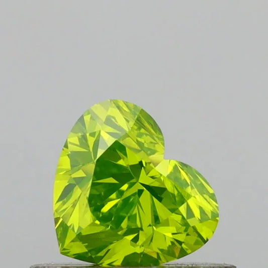0.50ct Heart Natural Diamond (Colour Fancy Intense Green Yellow, Clarity VS2, Cut VG, IGI Certified)